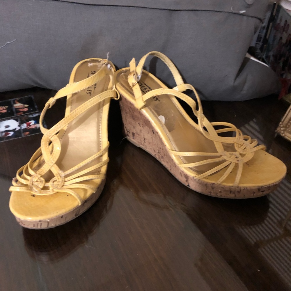 Seychelles Sexy cork wedge strappy heels